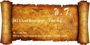 Wittenberger Teréz névjegykártya
